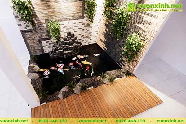 Mẫu hồ cá koi mini đẹp
