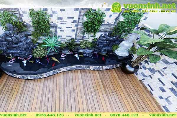 Mẫu hồ cá koi mini đẹp