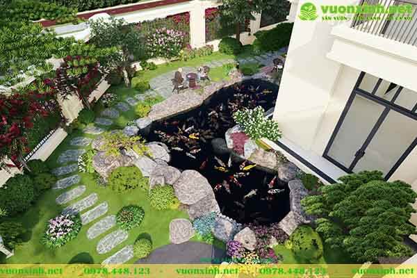 Thiết kế hồ cá koi chuẩn đẹp